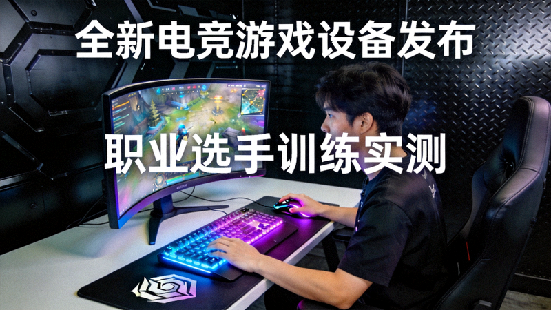 全新电竞游戏设备发布 - 职业选手使用高性能键盘鼠标进行训练